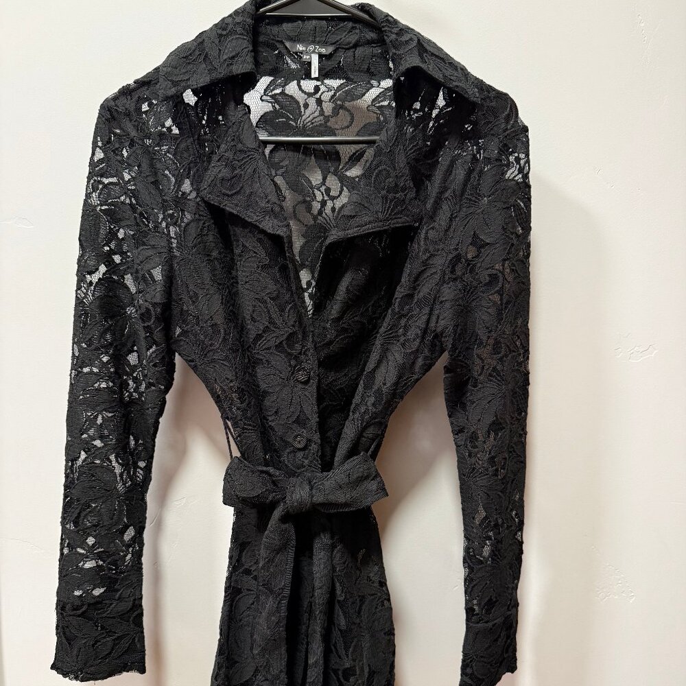 Crisp Black Floral Lace Jacket